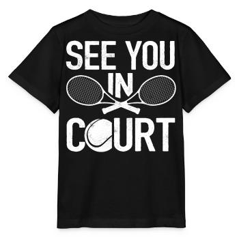 Tennis player, Tennis, Tennis - Stanley/Stella MINI CREATOR Kids’ T-Shirt - black - Front - Mikhail (115cm)