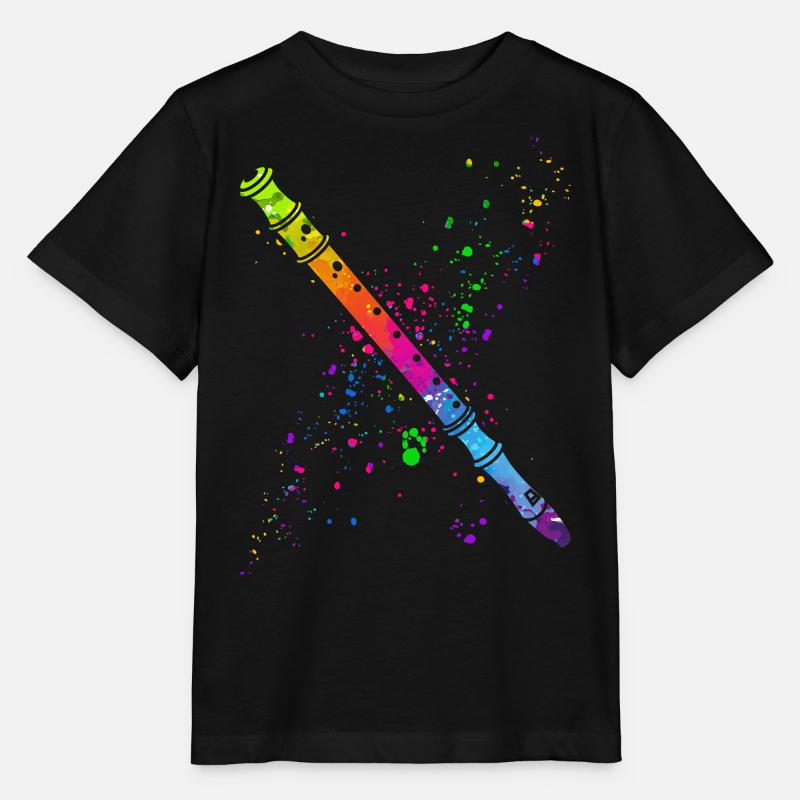 Flöte, Flöte spielen, - Stanley/Stella Kinder T-Shirt MINI CREATOR  - Schwarz