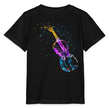 Geiger, Geige, Geige Spielen - Stanley/Stella Kinder T-Shirt MINI CREATOR  - Schwarz - Vorne - Mikhail (115cm)