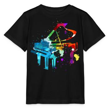 Piano, Pianist - Stanley/Stella MINI CREATOR Kids’ T-Shirt - black - Front - Mikhail (115cm)