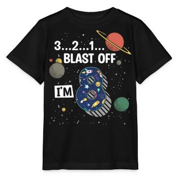 Blast Off J’ai 8 ans, 8ème anniversaire - T-shirt bio MINI CREATOR Stanley/Stella Enfant - noir - Devant - Mikhail (115cm)