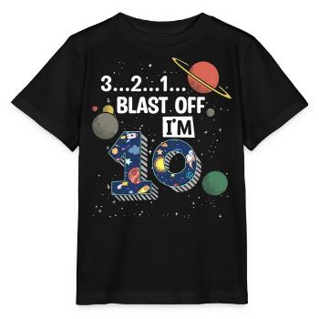 Blast Off J’ai 10 ans, 10e anniversaire - T-shirt bio MINI CREATOR Stanley/Stella Enfant - noir - Devant - Mikhail (115cm)