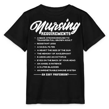 Nurse, nursing - Stanley/Stella MINI CREATOR Kids’ T-Shirt - black - Front - Mikhail (115cm)