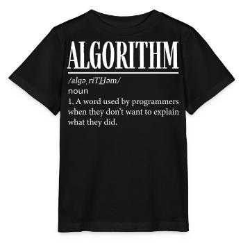 Programmeur d’algorithmes, codage, encodeur - T-shirt bio MINI CREATOR Stanley/Stella Enfant - noir - Devant - Mikhail (115cm)