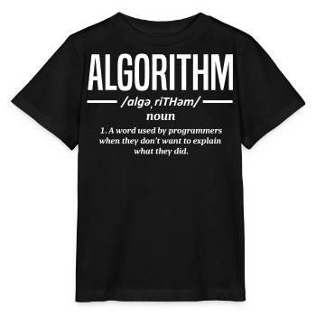 Programmeur d’algorithmes, codage, encodeur - T-shirt bio MINI CREATOR Stanley/Stella Enfant - noir - Devant - Mikhail (115cm)