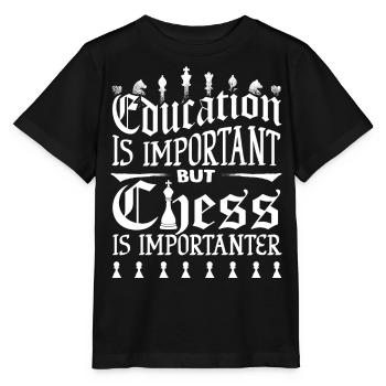 échecs, joueur d’échecs, citation d’échecs - T-shirt bio MINI CREATOR Stanley/Stella Enfant - noir - Devant - Mikhail (115cm)