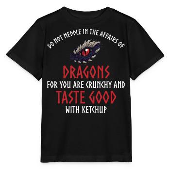 Citation de ketchup de dragon, dragon - T-shirt bio MINI CREATOR Stanley/Stella Enfant - noir - Devant - Mikhail (115cm)