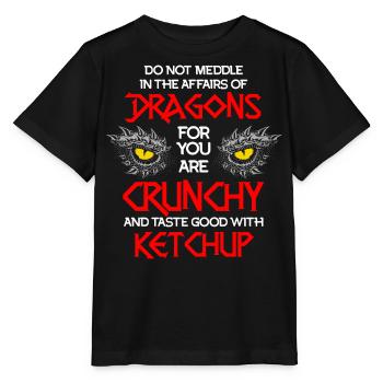 Citation de ketchup de dragon, dragon - T-shirt bio MINI CREATOR Stanley/Stella Enfant - noir - Devant - Mikhail (115cm)