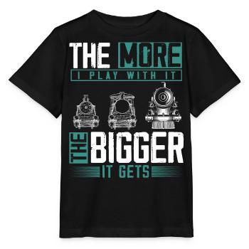 Steam locomotive, railway engineer, train engineer - Stanley/Stella MINI CREATOR Kids’ T-Shirt - black - Front - Mikhail (115cm)