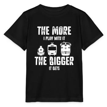 Steam locomotive, railway engineer, train engineer - Stanley/Stella MINI CREATOR Kids’ T-Shirt - black - Front - Mikhail (115cm)