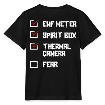 Ghost Hunter, compteur EMF, caméra thermique - T-shirt bio MINI CREATOR Stanley/Stella Enfant - noir - Devant - Mikhail (115cm)