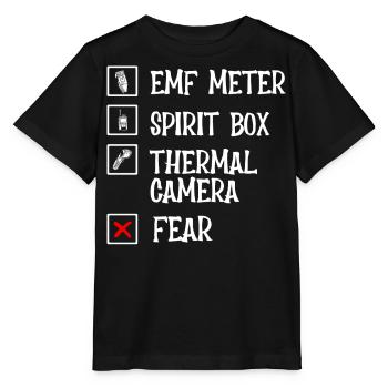 Ghost Hunter, compteur EMF, caméra thermique - T-shirt bio MINI CREATOR Stanley/Stella Enfant - noir - Devant - Mikhail (115cm)