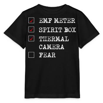 Ghost Hunter, compteur EMF, caméra thermique - T-shirt bio MINI CREATOR Stanley/Stella Enfant - noir - Devant - Mikhail (115cm)