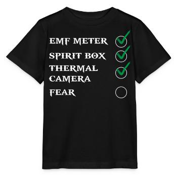 Ghost Hunter, compteur EMF, caméra thermique - T-shirt bio MINI CREATOR Stanley/Stella Enfant - noir - Devant - Mikhail (115cm)