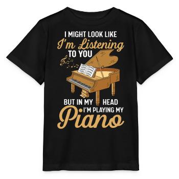 Piano, Pianist - Stanley/Stella MINI CREATOR Kids’ T-Shirt - black - Front - Mikhail (115cm)