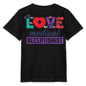 Réceptionniste médicale - T-shirt bio MINI CREATOR Stanley/Stella Enfant - noir - Devant - Mikhail (115cm)