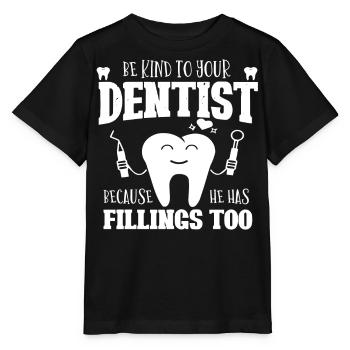 dentist, dentist, doctor, dentist, dentist - Stanley/Stella MINI CREATOR Kids’ T-Shirt - black - Front - Mikhail (115cm)