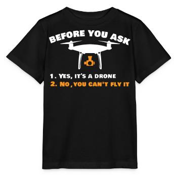 Drone volant, drones, drones, modèles réduits d’avions - T-shirt bio MINI CREATOR Stanley/Stella Enfant - noir - Devant - Mikhail (115cm)