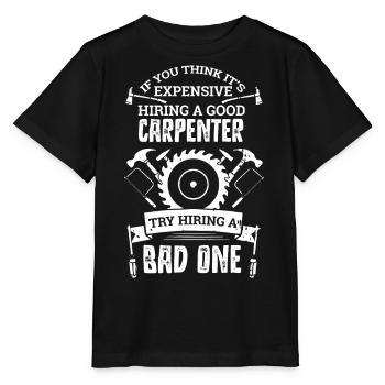 Charpentier, charpentier - T-shirt bio MINI CREATOR Stanley/Stella Enfant - noir - Devant - Mikhail (115cm)