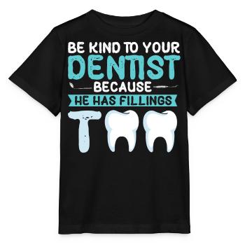 Technicien dentaire, cadre dentaire, hygiéniste dentaire - T-shirt bio MINI CREATOR Stanley/Stella Enfant - noir - Devant - Mikhail (115cm)