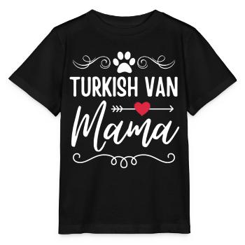 Turkish-Van Cat Mama - Stanley/Stella MINI CREATOR Kids’ T-Shirt - black - Front - Mikhail (115cm)