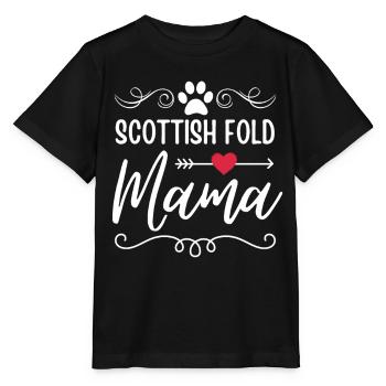 Chat écossais à oreilles pliantes Mama - T-shirt bio MINI CREATOR Stanley/Stella Enfant - noir - Devant - Mikhail (115cm)