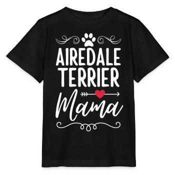 Airedale Terrier Mama - Stanley/Stella Kinder T-Shirt MINI CREATOR  - Schwarz - Vorne - Mikhail (115cm)