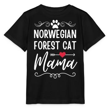 Chat des forêts norvégiennes Maman - T-shirt bio MINI CREATOR Stanley/Stella Enfant - noir - Devant - Mikhail (115cm)