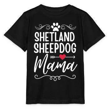 Shetland Sheepdog Mama - T-shirt bio MINI CREATOR Stanley/Stella Enfant - noir - Devant - Mikhail (115cm)