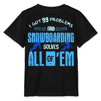 Snowboarders, Vacances snowboard, Matériel de snowboard - T-shirt bio MINI CREATOR Stanley/Stella Enfant - noir - Devant - Mikhail (115cm)