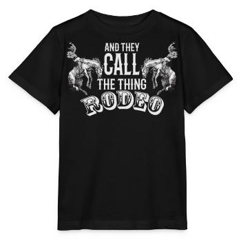 Rodeo, Verzierungen, Country, Cowboys - Stanley/Stella Kinder T-Shirt MINI CREATOR  - Schwarz - Vorne - Mikhail (115cm)