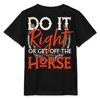 Rodéo, Équitation western, Amoureux des chevaux - T-shirt bio MINI CREATOR Stanley/Stella Enfant - noir - Devant - Mikhail (115cm)