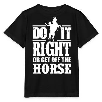 Rodéo, Équitation western, Amoureux des chevaux - T-shirt bio MINI CREATOR Stanley/Stella Enfant - noir - Devant - Mikhail (115cm)