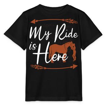 Rodéo, Équitation western, Amoureux des chevaux - T-shirt bio MINI CREATOR Stanley/Stella Enfant - noir - Devant - Mikhail (115cm)