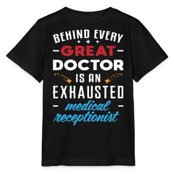 Réceptionniste médicale - T-shirt bio MINI CREATOR Stanley/Stella Enfant - noir - Devant - Mikhail (115cm)