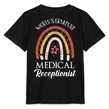 Réceptionniste médicale - T-shirt bio MINI CREATOR Stanley/Stella Enfant - noir - Devant - Mikhail (115cm)