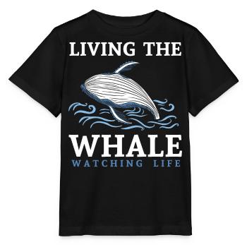 Whales, whales, whale watching, whale watching - Stanley/Stella MINI CREATOR Kids’ T-Shirt - black - Front - Mikhail (115cm)