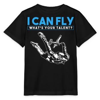 Skydiving, Skydiving - Stanley/Stella MINI CREATOR Kids’ T-Shirt - black - Front - Mikhail (115cm)