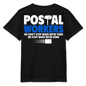 Postarbeiter, Post Mann - Stanley/Stella Kinder T-Shirt MINI CREATOR  - Schwarz - Vorne - Mikhail (115cm)
