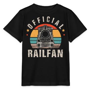 Ventilateur de chemin de fer, locomotive, conducteur de chemin de fer - T-shirt bio MINI CREATOR Stanley/Stella Enfant - noir - Devant - Mikhail (115cm)