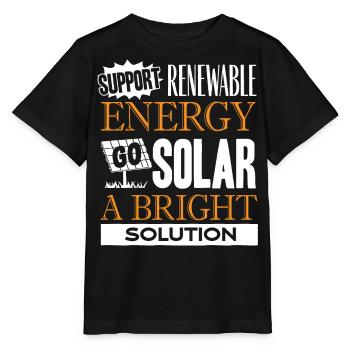 Solarenergie, Erneuerbare Energie - Stanley/Stella Kinder T-Shirt MINI CREATOR  - Schwarz - Vorne - Mikhail (115cm)
