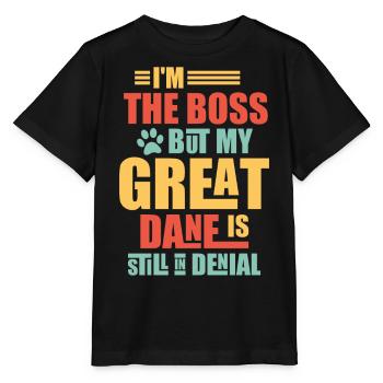 Deutsche Doggen, Deutsche Doggen - Stanley/Stella Kinder T-Shirt MINI CREATOR  - Schwarz - Vorne - Mikhail (115cm)