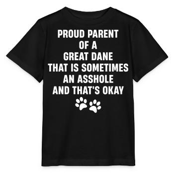 Deutsche Doggen, Deutsche Doggen - Stanley/Stella Kinder T-Shirt MINI CREATOR  - Schwarz - Vorne - Mikhail (115cm)