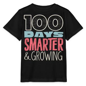 100 days school, 100 days smarter, school - Stanley/Stella MINI CREATOR Kids’ T-Shirt - black - Front - Mikhail (115cm)