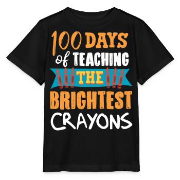 100 days school, 100 days smarter, school - Stanley/Stella MINI CREATOR Kids’ T-Shirt - black - Front - Mikhail (115cm)