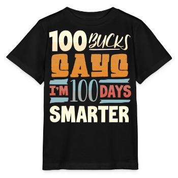 100 days school, 100 days smarter, school - Stanley/Stella MINI CREATOR Kids’ T-Shirt - black - Front - Mikhail (115cm)