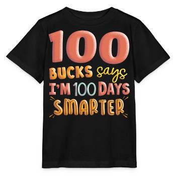 100 days school, 100 days smarter, school - Stanley/Stella MINI CREATOR Kids’ T-Shirt - black - Front - Mikhail (115cm)