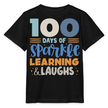 100 days school, 100 days smarter, school - Stanley/Stella MINI CREATOR Kids’ T-Shirt - black - Front - Mikhail (115cm)