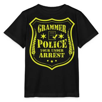 Grammar Police - English Teacher - Stanley/Stella MINI CREATOR Kids’ T-Shirt - black - Front - Mikhail (115cm)