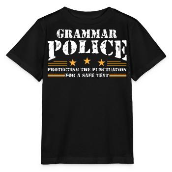 Grammar Police - English Teacher - Stanley/Stella MINI CREATOR Kids’ T-Shirt - black - Front - Mikhail (115cm)